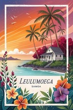 Listing image for Tranquil Leulumoega Samoa Travel Poster - Tropical Paradise Art Print A1-A4 Post