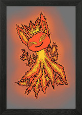 Listing image for Fire Spirit Illustration Framed Wall Art Poster Canvas Print Picture