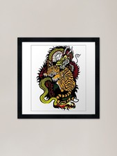 Listing image for Dragon Serpent Tiger Framed Art Pri Framed Wall Art Poster Canvas Print Picture