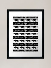 Listing image for Black and White African Wildlife Pr Framed Wall Art Poster Canvas Print Picture