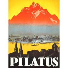 Listing image for TRAVEL MOUNT PILATUS SWITZERLAND FINE ART PRINT POSTER 30x40cm