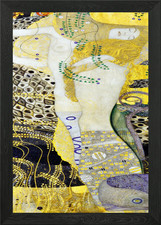 Listing image for Gustav Klimt Water Serpent Framed Wall Art Poster Canvas Print Picture