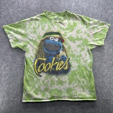 Listing image for Sesame Street Cookie Monster Shirt Mens Large Green Tie Dye Graphic Tee Rasta