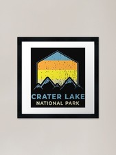 Listing image for Crater Lake National Park Mountains Framed Wall Art Poster Canvas Print Picture