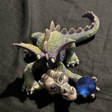 Listing image for Mood Dragons "Sneaky" Limited Edition Dragon Figurine Ornament Tag Green/Purple