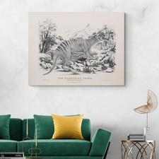 Listing image for Thylacine Tasmanian Tiger Illustration – Extinct Wildlife Natural History Print