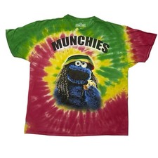 Listing image for Sesame Street Cookie Monster Munchies Mens Shirt Size XXL Tie Dye Rasta Dreads