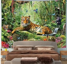 Listing image for Tiger Forest Extra Large Tapestry Wall Hanging Art Background Fabric Poster Dorm