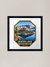 Listing image for Crater Lake National Park Orego Ret Framed Wall Art Poster Canvas Print Picture