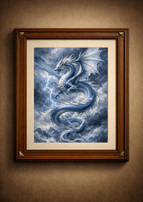 Listing image for Sky Serpent – Storm Dragon Fantasy Wall Art Print