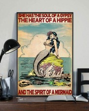 Listing image for she has soul of a gypsy the heart of a hippie and the spirit of a mermaid poster