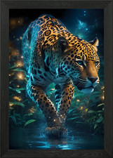 Listing image for Jaguar Big Cat Framed Wall Art Poster Canvas Print Picture