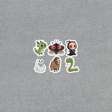 Listing image for Cute Cryptid Creature Sticker Set - Bigfoot, Mothman, Ghost & More #4683