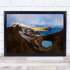 Listing image for Iceland Askja Lake Viti Drone Eye Of The Heaven Wall Art Print