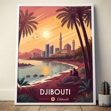 Listing image for Djibouti City Exotic Travel Poster - Unique Culture and Landmarks Art Print more