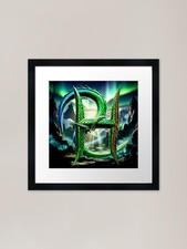 Listing image for Emerald Dragon - Fantasy Serpent Mo Framed Wall Art Poster Canvas Print Picture