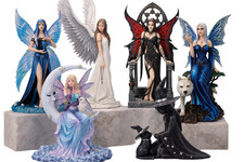 Listing image for Fairy Angel Figurines Fantasy Art Collectible Gift Wolf Spirit Shelf Decor