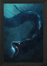 Listing image for Water monster Framed Wall Art Poster Canvas Print Picture
