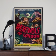 Listing image for Old Horror Film Poster - Werewolf Of London Movie Print Cinema Room Decor A4 A3