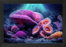 Listing image for Mystical Underwater Coral Reef Framed Wall Art Poster Canvas Print Picture