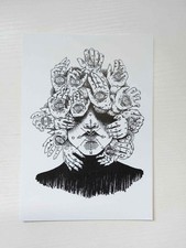 Listing image for A5 Art Print Whimsical Fantasy Seeress Fantasy Creature Wall Art decore, hh.art
