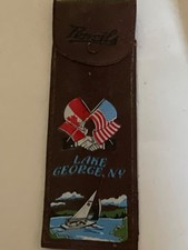 Listing image for Vintage Advertising Lake George New York Leather Shirt Pocket Protector / Case