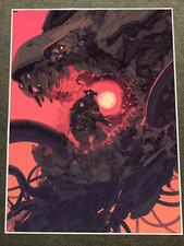 Listing image for Warrior Standing Inside Giant Serpent Skull Poster 18x24in