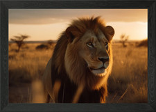 Listing image for Lion Wildlife Photograph Framed Wall Art Poster Canvas Print Picture