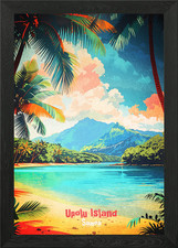 Listing image for Samoa Travel Poster Framed Wall Art Poster Canvas Print Picture