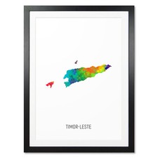 Listing image for Timor-Leste Map, Poster, Canvas or Framed Print, watercolour painting 10956
