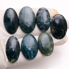 Listing image for Forest Spirit~7 Pcs Natural Moss Agate Top-Quality Collectible Oval Gemstones