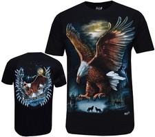 Listing image for Eagle T-Shirt American Bald Eagle Bird of Prey in the Mountains Wolves by Wild